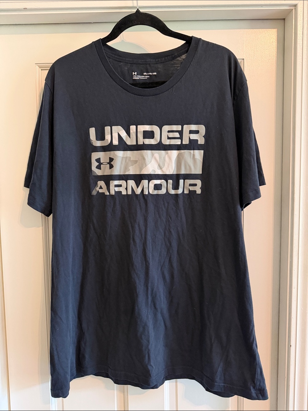 Under Armour Navy Short-Sleeve Tee with Silver Logo